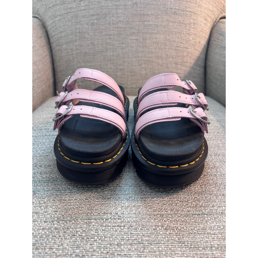 Dr. Martens Blaire Slide Pink Leather Platform Sandals Womens 6 Buckle Straps - Picture 4 of 9